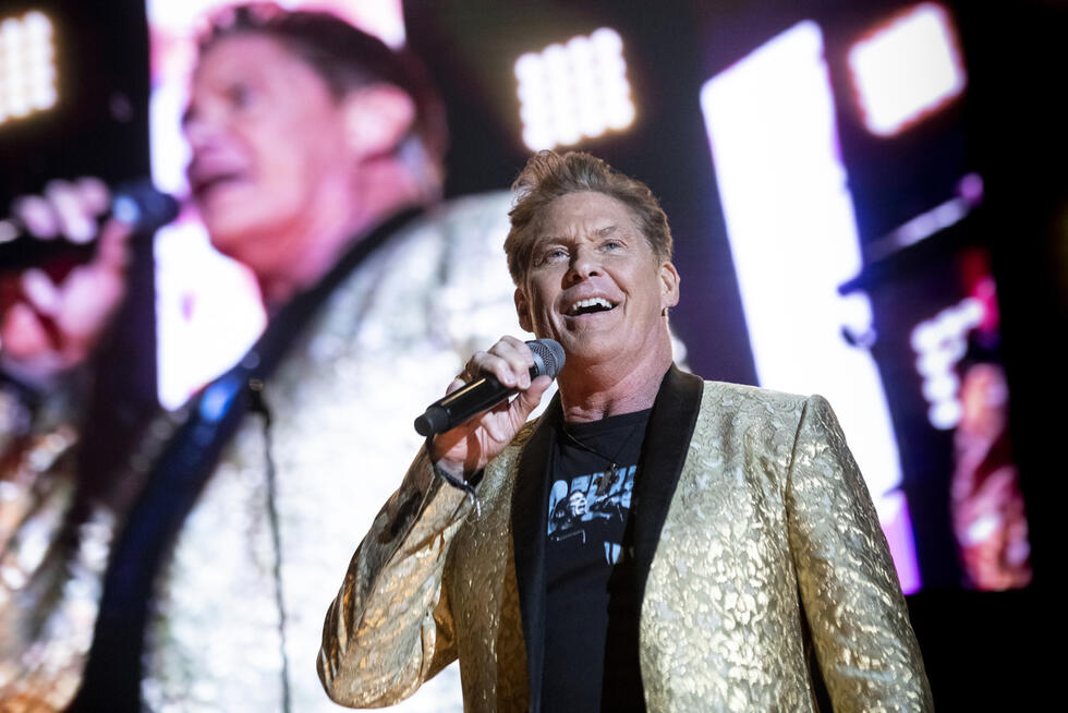 Singer David Hasselhoff at a concert