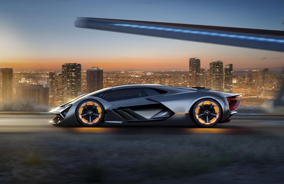 Side view of the Terzo Millenio Lamborghini